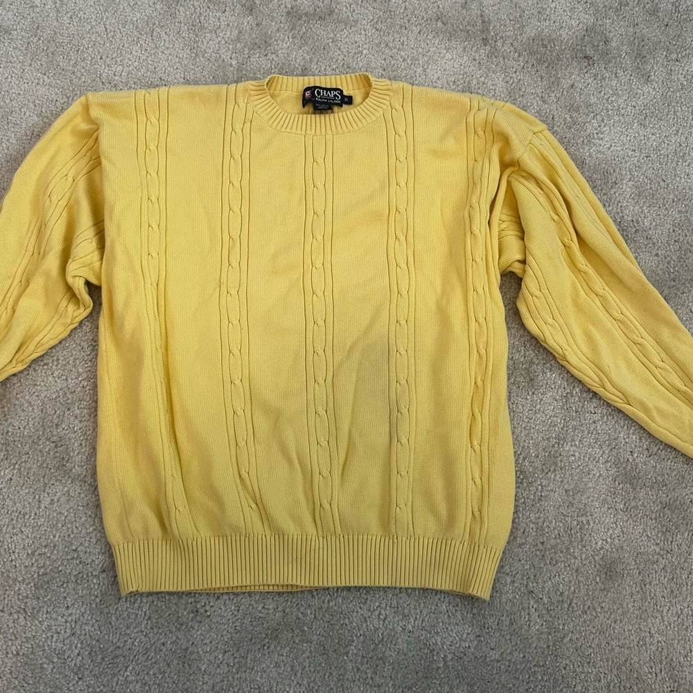 Chaps Ralph Lauren XL Sweater Butter Yellow